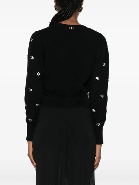 TWINSET floral-pattern cardigan - Black