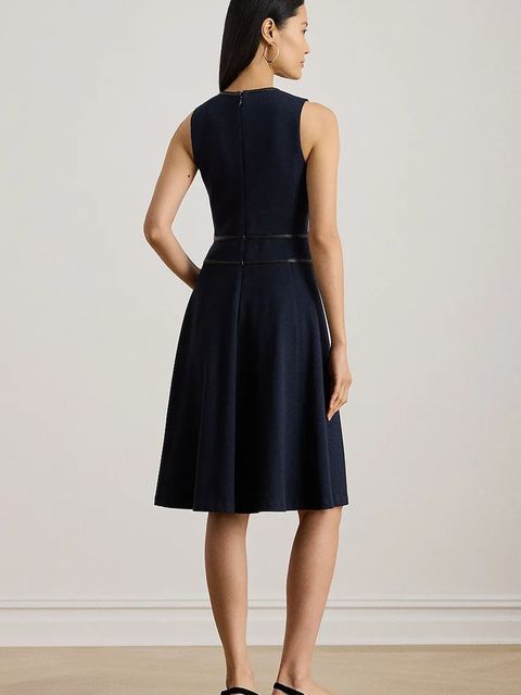 Lauren Ralph Lauren sukienka kolor granatowy midi rozkloszowana 200P03728 - zdjęcie produktu nr 2