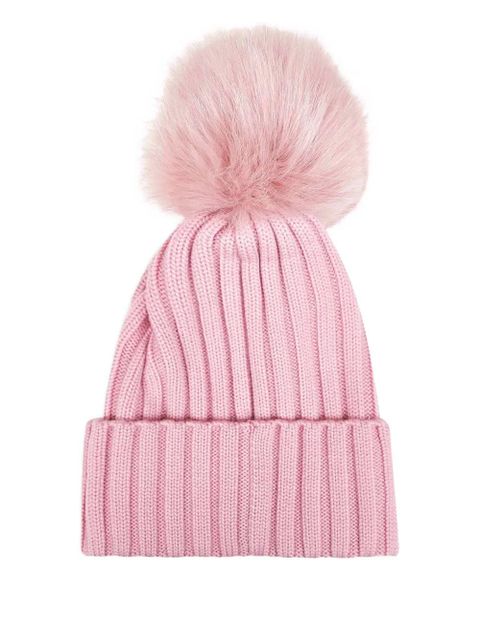 Moncler ribbed pom-pom beanie - Pink