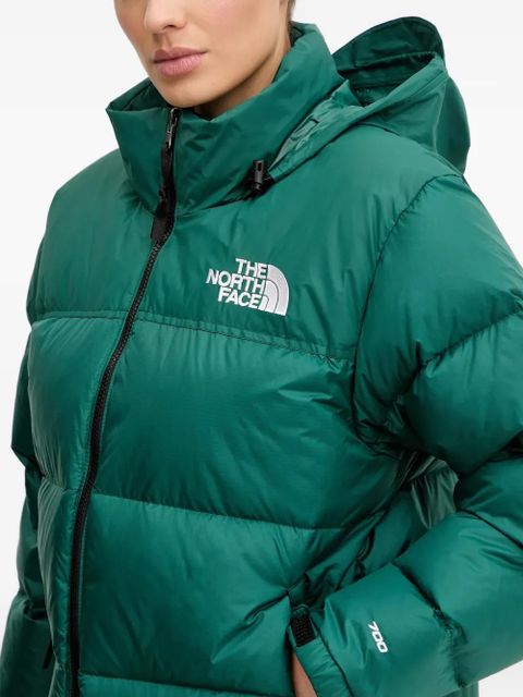 The North Face zip logo-print hooded jacket - Green