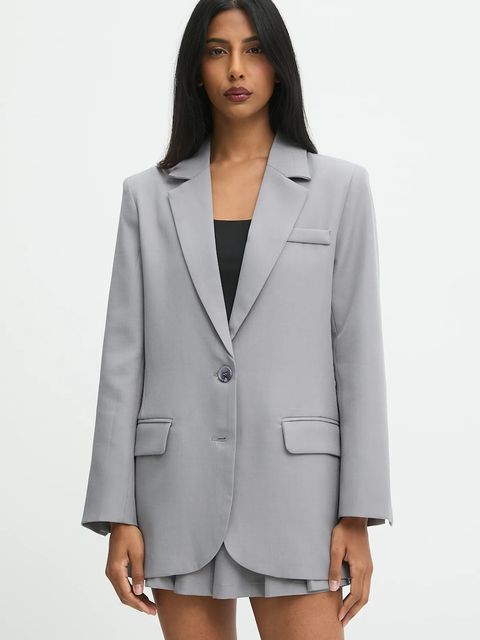 Answear.LAB komplet - marynarka i spódnicospodnie damski kolor szary