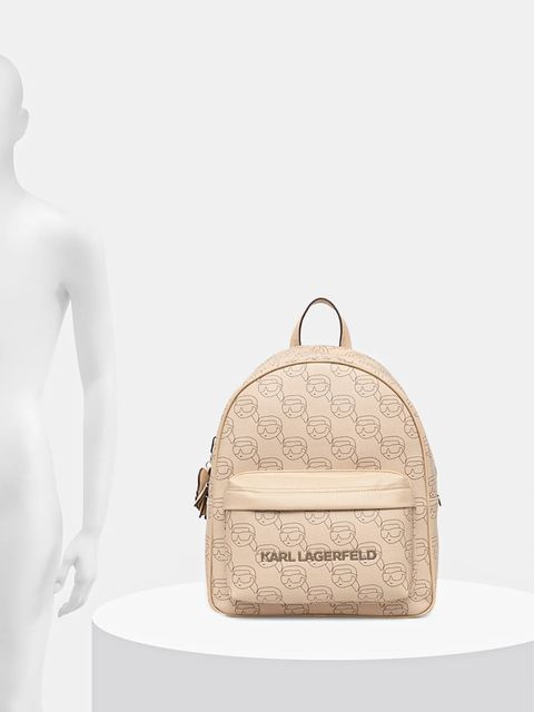 Karl Lagerfeld plecak IKON damski kolor beżowy duży wzorzysty A1W30133