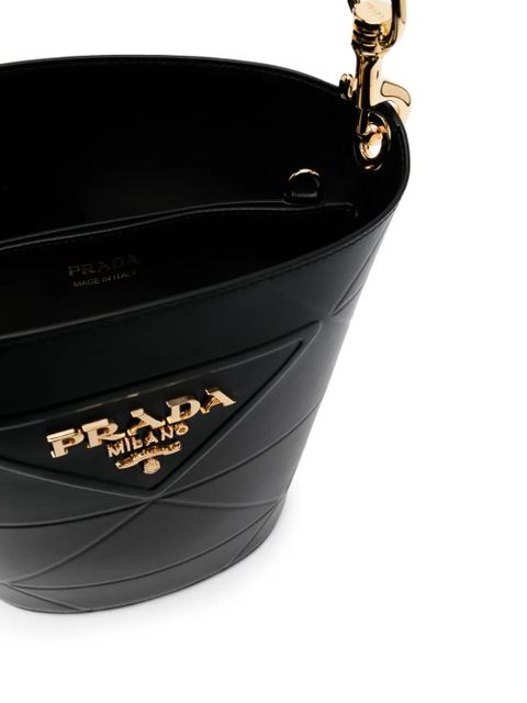 Prada Symbole leather bucket bag - Black