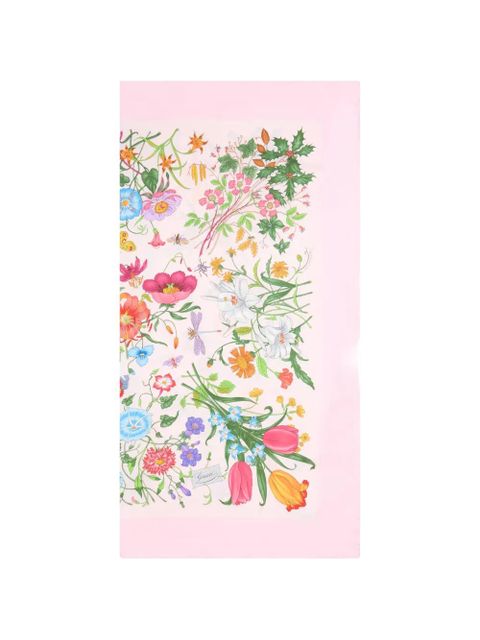 Gucci floral-print scarf - Pink - zdjęcie produktu nr 1