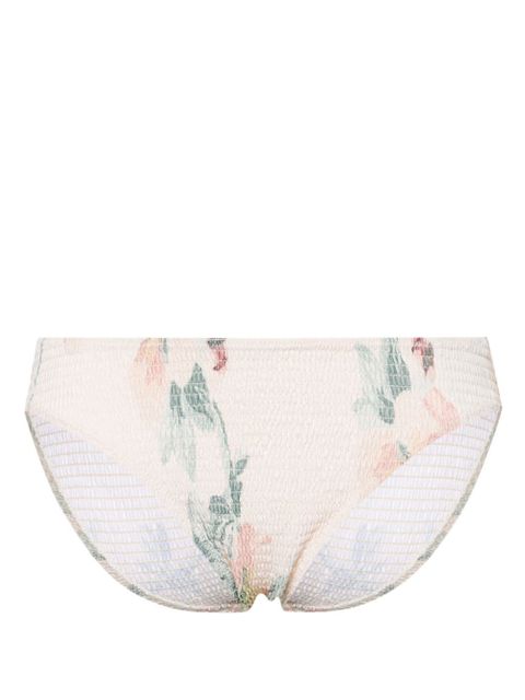 TOTEME floral-print smocked bikini bottoms - Neutrals - zdjęcie produktu nr 1
