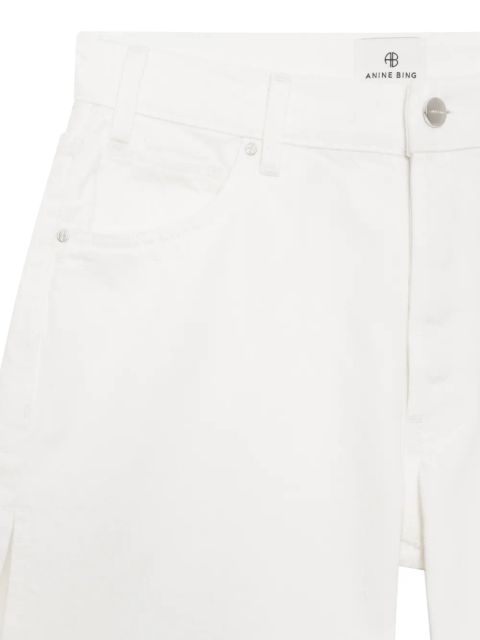 ANINE BING side-slits denim shorts - Neutrals