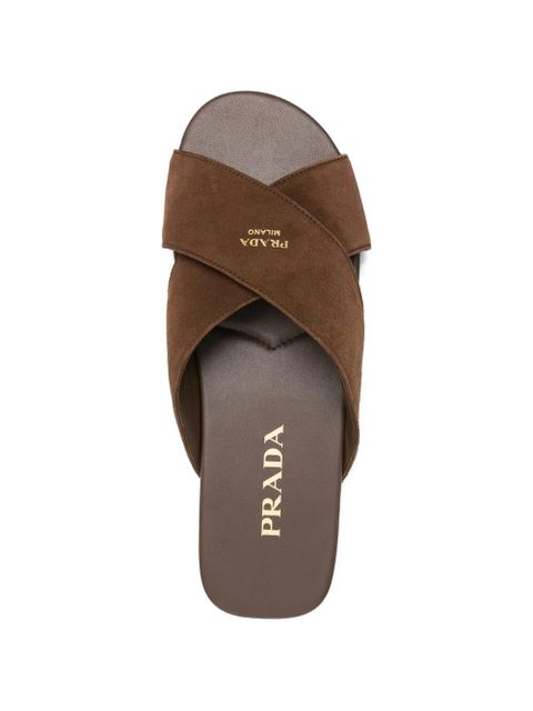Prada cross-strap sandals - Brown