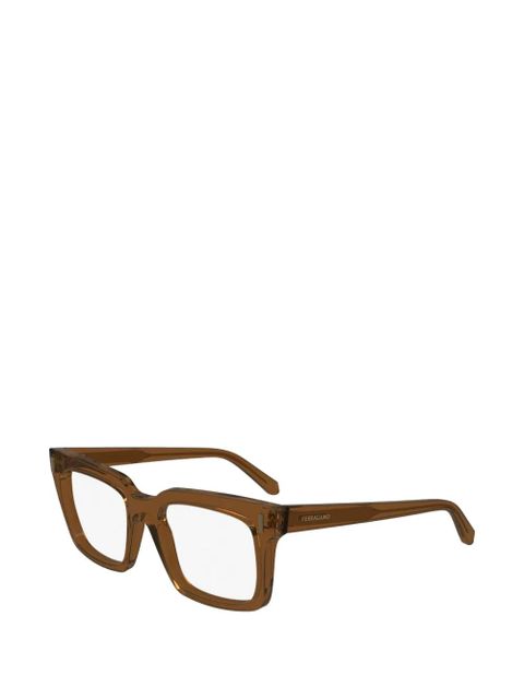 Ferragamo square full-rim eyeglasses - Brown - zdjęcie produktu nr 2