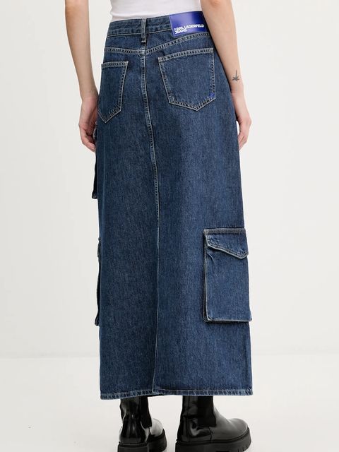 Karl Lagerfeld Jeans spódnica jeansowa kolor granatowy maxi prosta A3W12011