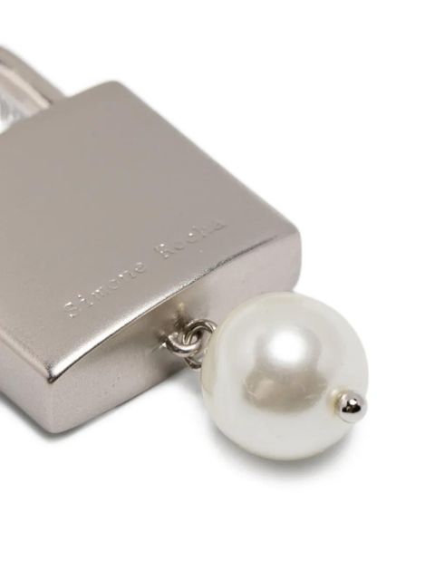 Simone Rocha padlock pearl-embellished earrings - Silver