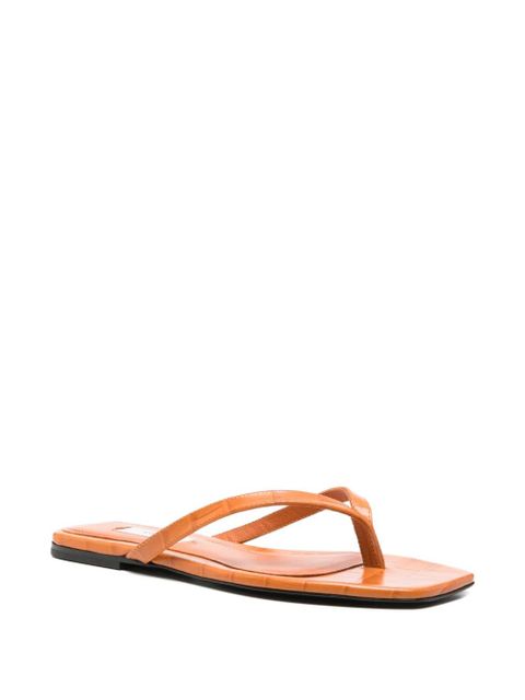 TOTEME croco-embossed flip flops - Orange - zdjęcie produktu nr 2