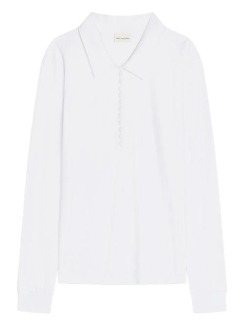 DRIES VAN NOTEN long-sleeve button polo top - White - zdjęcie produktu nr 1