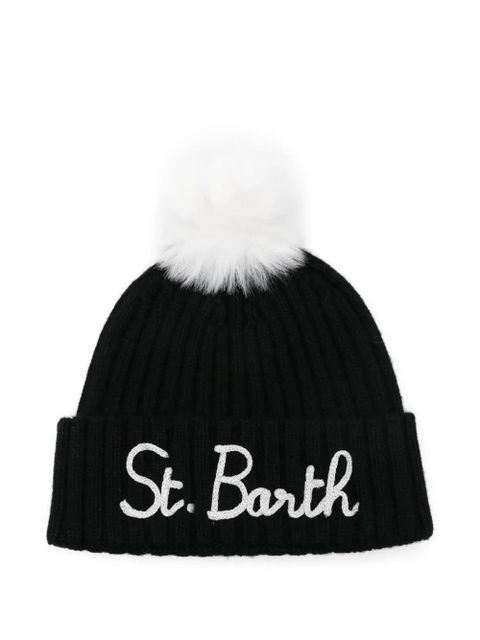 MC2 Saint Barth pompom embroidered hat - Black - zdjęcie produktu nr 1