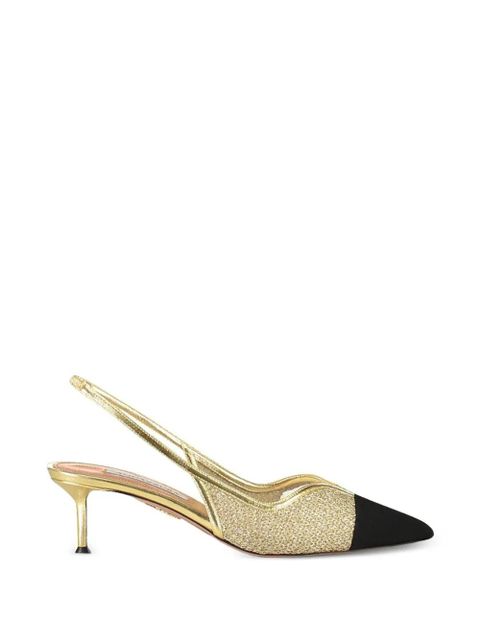 Aquazzura Gia mesh pumps - Gold - zdjęcie produktu nr 1