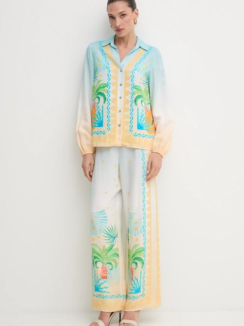 Never Fully Dressed koszula Miley damska kolor niebieski regular z kołnierzykiem klasycznym NFDTO1782