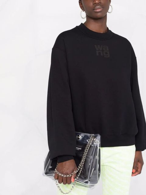 Alexander Wang logo-print crew neck sweatshirt - Black