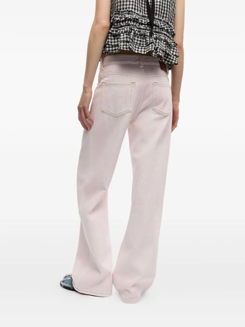 GANNI logo-patch jeans - Pink