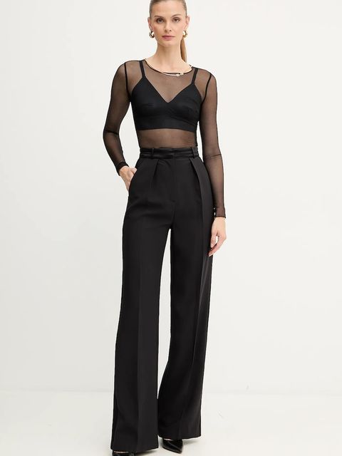 Elisabetta Franchi body damska kolor czarny gładka BO01457E2