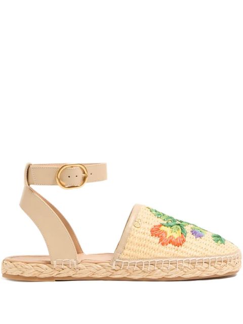 Valentino Garavani Bribri floral-embroidered espadrille - Neutrals - zdjęcie produktu nr 1