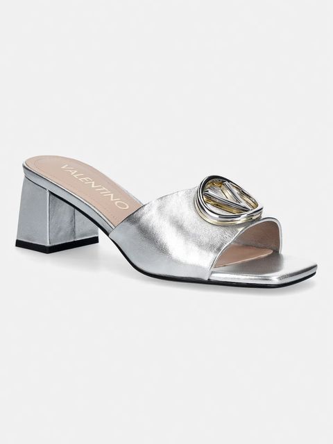 Valentino klapki na niskim obcasie damskie skórzane VALENTINE - zdjęcie produktu nr 1