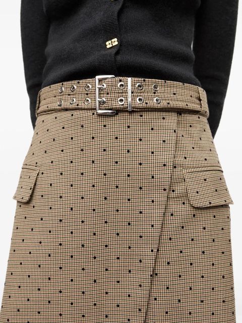 GANNI polka dot-print skirt - Neutrals