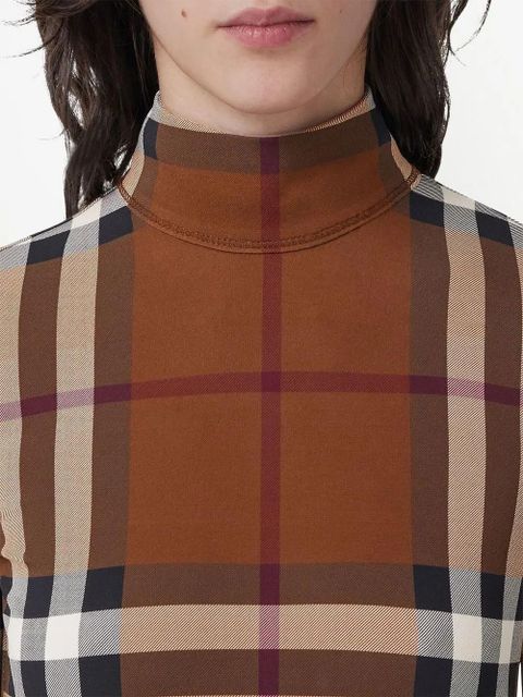 Burberry check-print side-tie midi dress - Brown