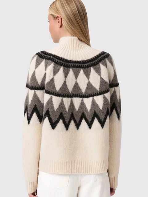 AllSaints sweter z dodatkiem wełny TARA damski kolor brązowy ciepły z golfem W086KB - zdjęcie produktu nr 2