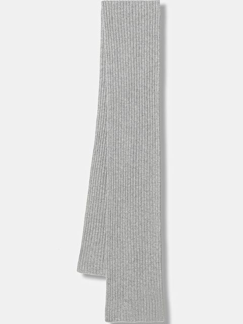 Karl Lagerfeld Jeans szalik z domieszką wełny kolor szary melanżowy A4W33084 - zdjęcie produktu nr 1