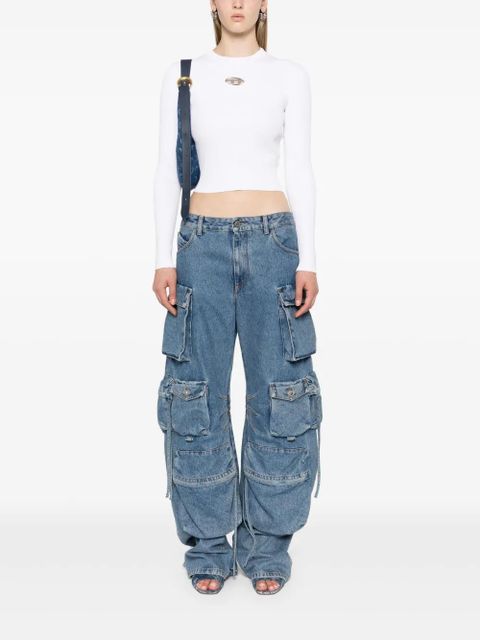 Diesel Oval D-plaque fine-ribbed top - White