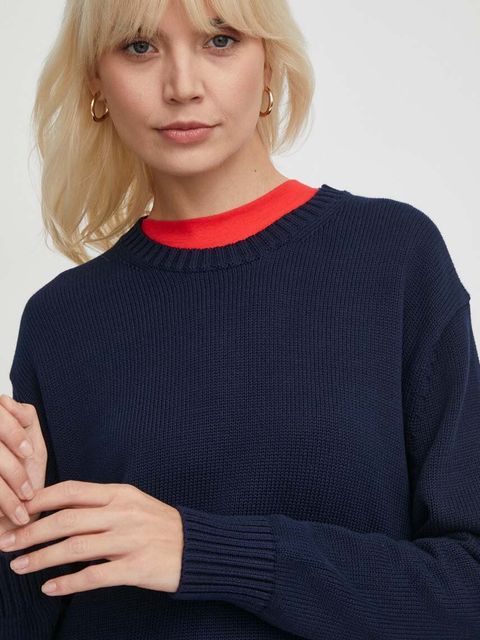 Polo Ralph Lauren sweter bawełniany kolor granatowy lekki 211898583