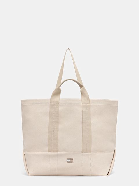 Tommy Jeans torebka bawełniana kolor beżowy AW0AW17542 - zdjęcie produktu nr 1