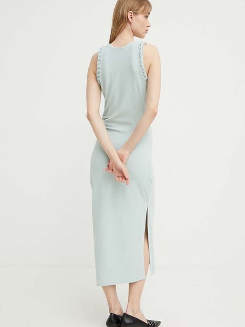 IRO sukienka kolor turkusowy maxi dopasowana