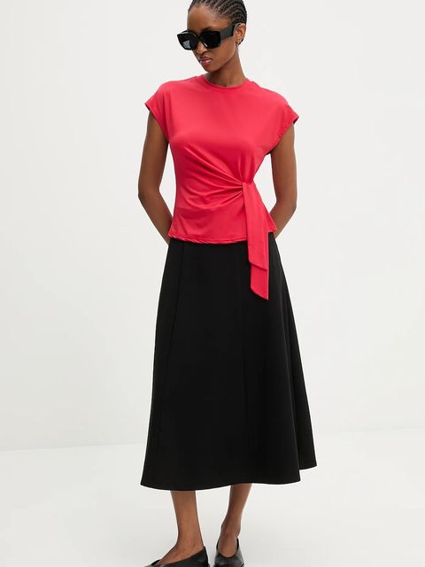 Answear.LAB spódnica kolor czarny midi rozkloszowana - zdjęcie produktu nr 2