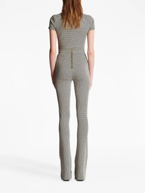 Balmain monogram jacquard flared trousers - Grey - zdjęcie produktu nr 2
