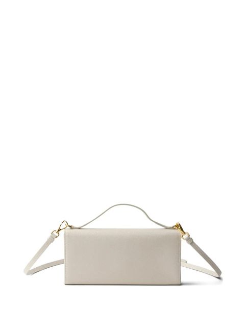 Prada Saffiano leather wallet with shoulder strap - Neutrals