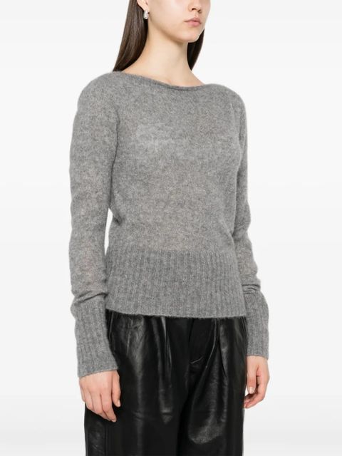 TOM FORD boat-neck cashmere-silk blend sweater - Grey