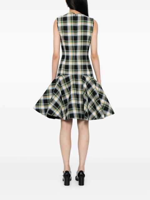 SHUSHU/TONG plaid sleeveless wavy dress - Neutrals