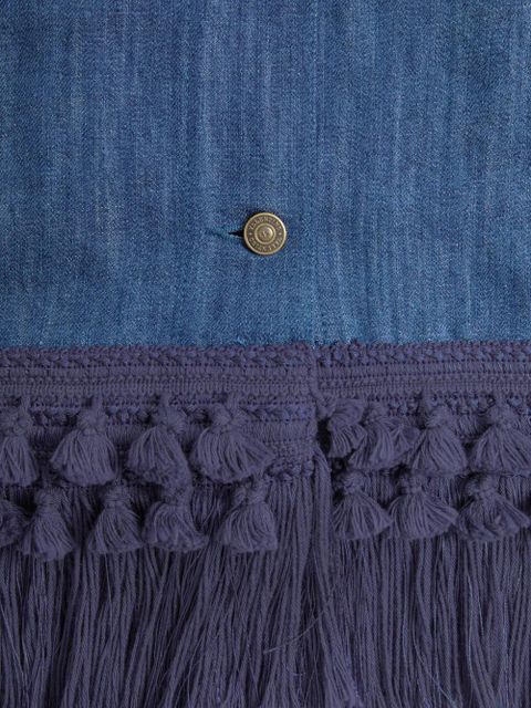 Valentino Garavani frayed-hem skirt - Blue