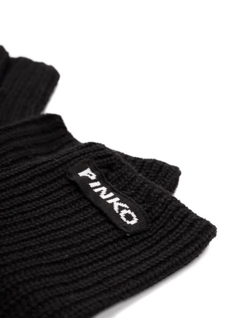 PINKO ribbed-knit gloves - Black - zdjęcie produktu nr 2
