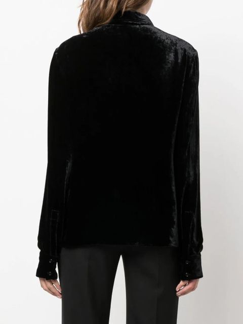 TOM FORD crushed silk-velvet shirt - Black