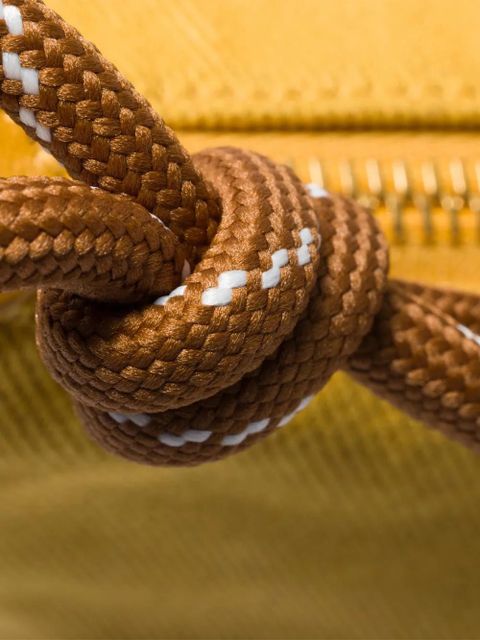 Miu Miu logo-embroidered gabardine tote bag - Yellow