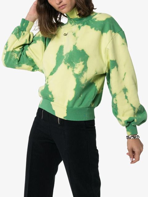 Off-White high-neck cloud print sweatshirt - Green