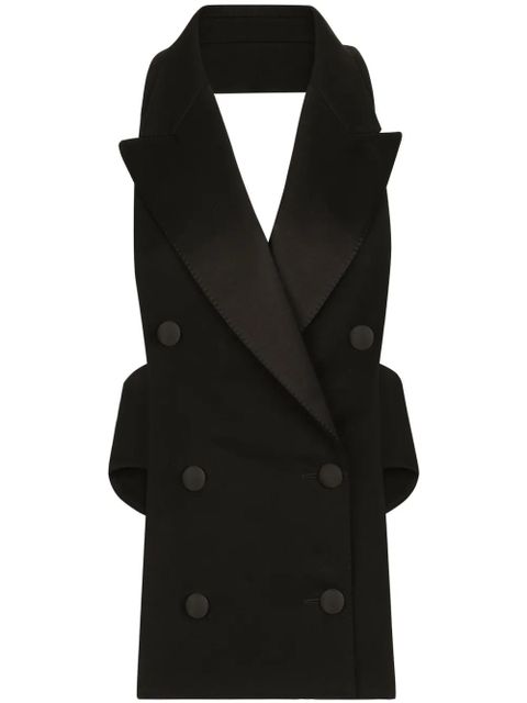 Dolce & Gabbana open-back virgin wool-blend waistcoat - Black - zdjęcie produktu nr 1