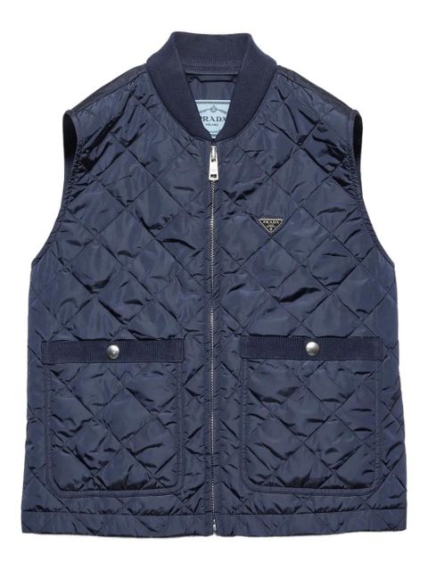 Prada Re-Nylon ribbed knit quilted vest - Blue - zdjęcie produktu nr 1