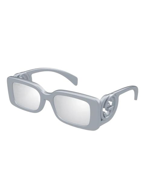 Gucci Eyewear GG-logo rectangle-frame sunglasses - Grey - zdjęcie produktu nr 2