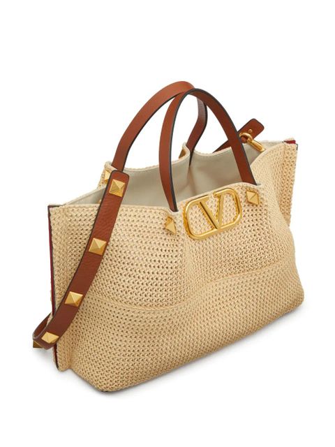 Valentino Garavani medium Summer straw tote bag - Neutrals