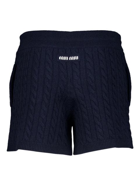 Miu Miu intarsia-knit shorts - Blue - zdjęcie produktu nr 2