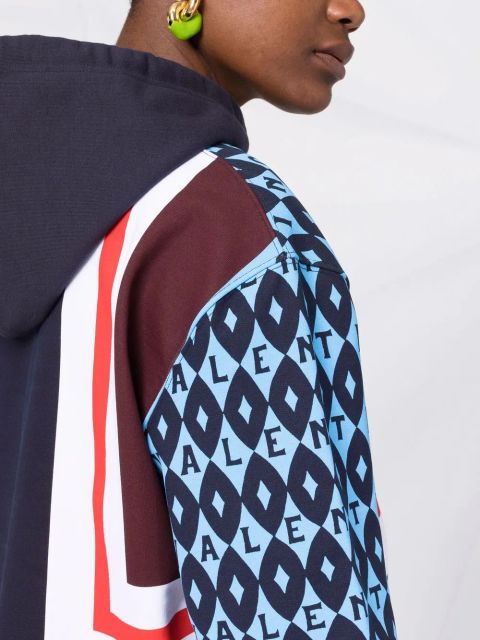 Valentino Garavani logo-print striped hoodie - Blue