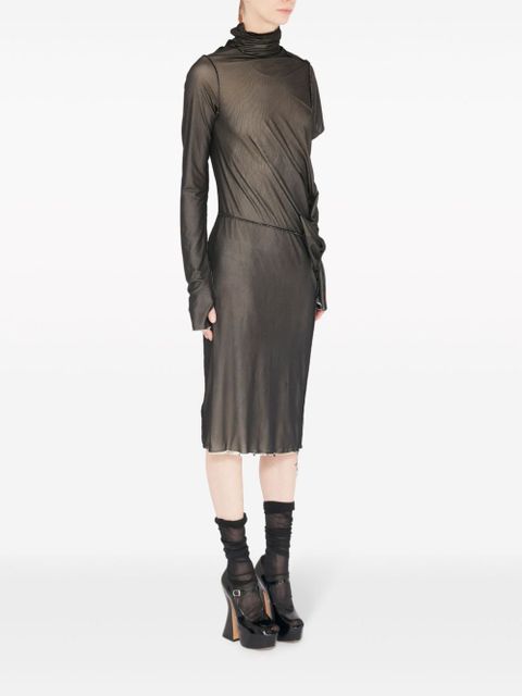 Maison Margiela asymmetric ruched midi dress - Black