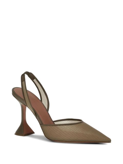 Amina Muaddi mesh holli slingback sandals - Green - zdjęcie produktu nr 2